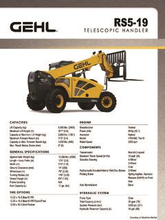 gehl rs5 19 specs